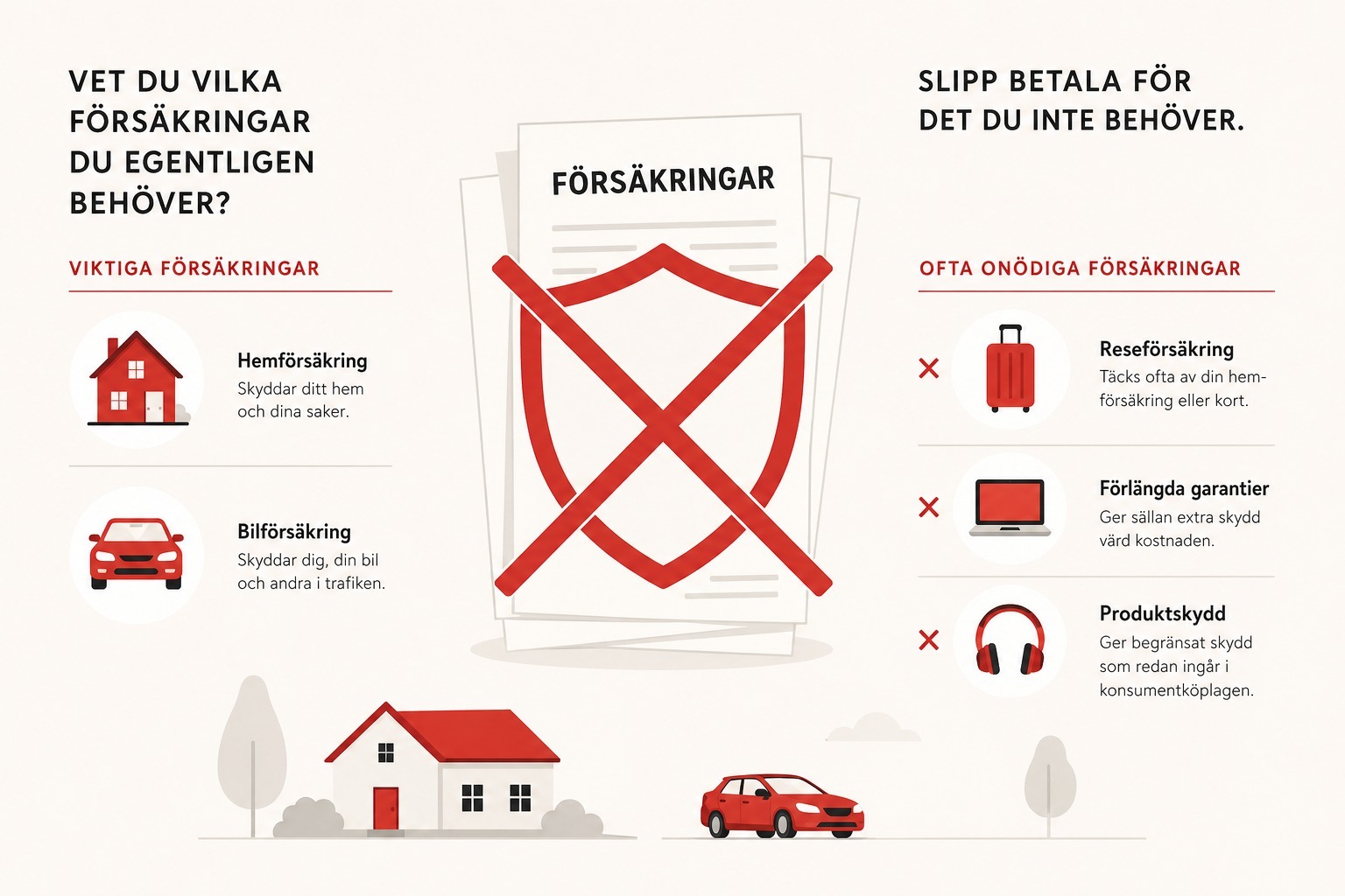 Försäkringar du förmodligen inte behöver - sluta betala för onödigt skydd