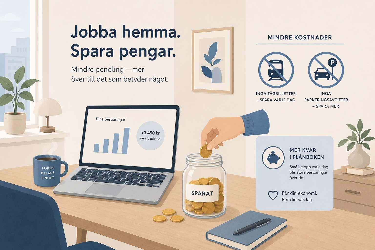 Jobba hemifrån - så sparar du pengar på distansarbete