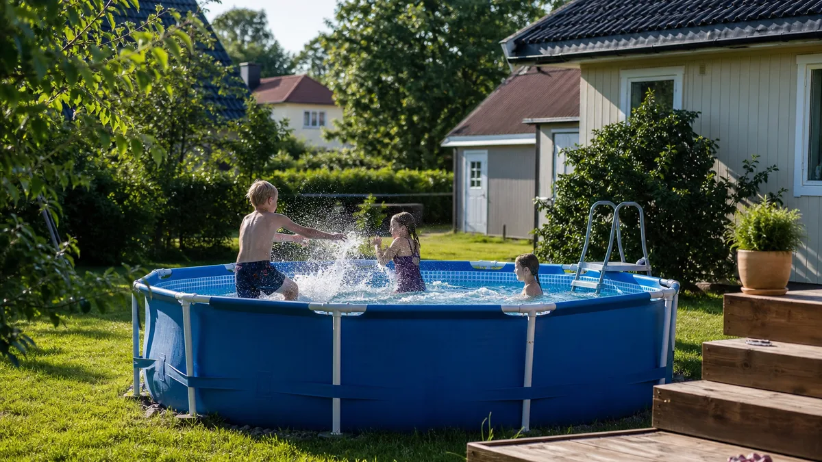 Pool hemma kostnad - guide till uppblåsbar, rampool och badtunna