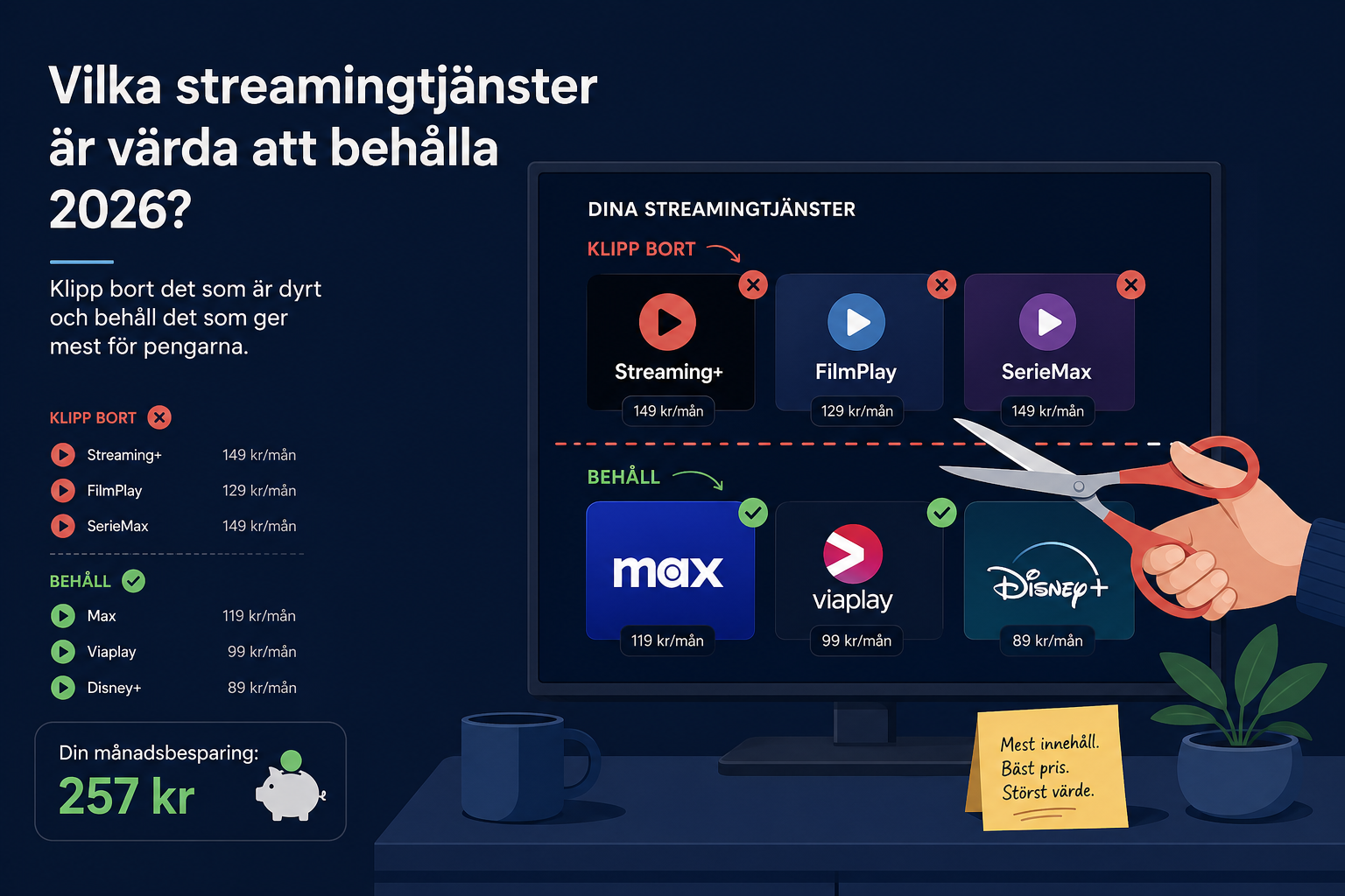 Streamingtjänster 2026 — vilka är värda pengarna?
